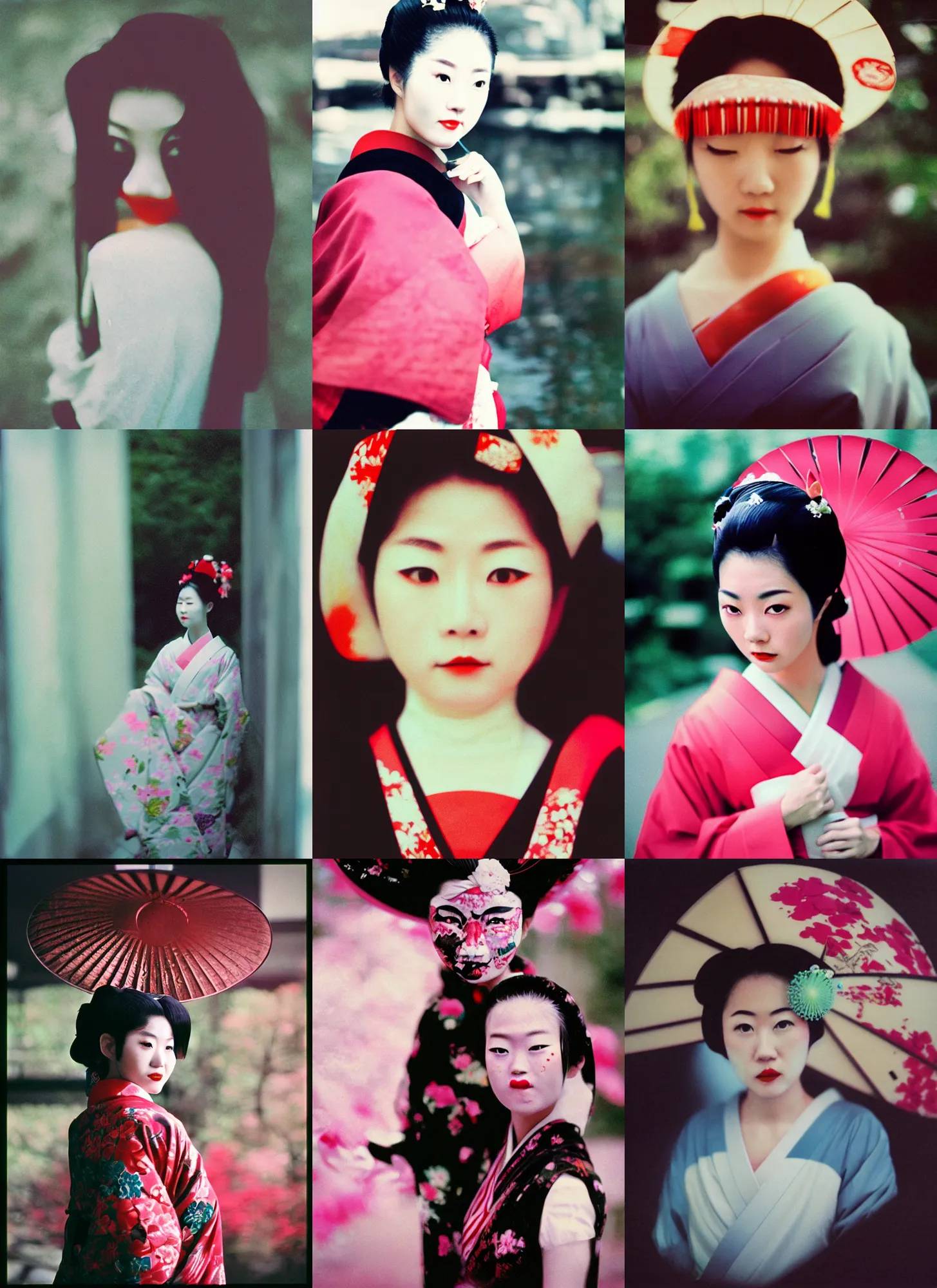 Prompt: Portrait Photograph of a Japanese Geisha Lomography X-Pro 200