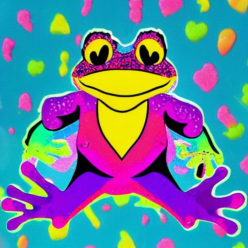 Image similar to frog elvis, lisa frank