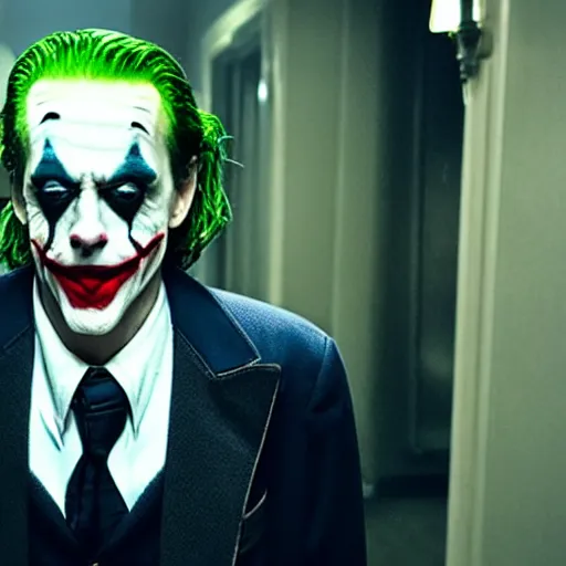 Image similar to film still of Steve Buscemi as joker in the new Joker movie