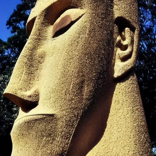 Prompt: extreme giga Chad face Easter island head