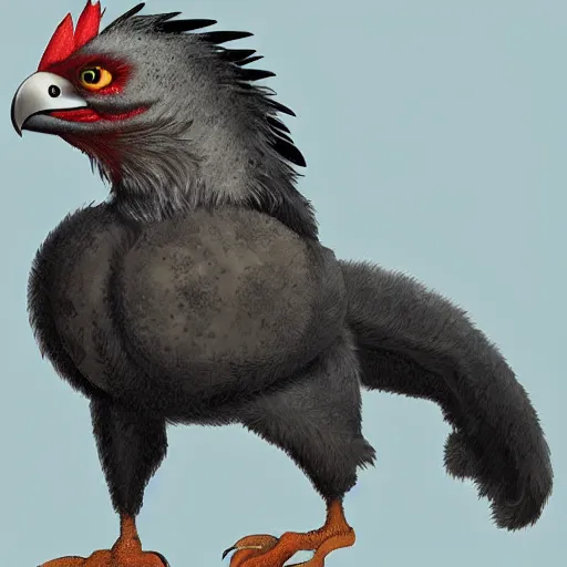 Prompt: digital painting of an elegant but deadly chicogriff, griffin chicogriff hybrid monster