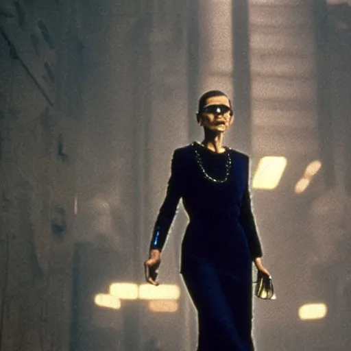 Image similar to still of Ruth Bader Ginsburg in Blade Runner (1982)