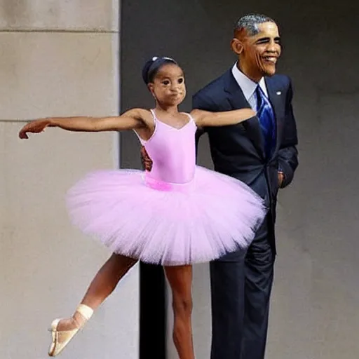 Prompt: obama in a ballerina dress