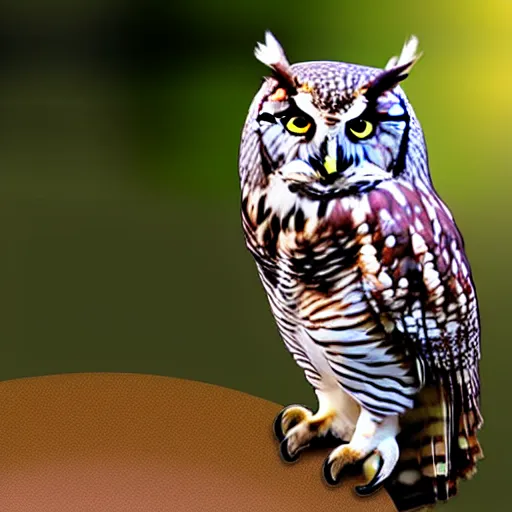 Prompt: owl perched on a globe, photo