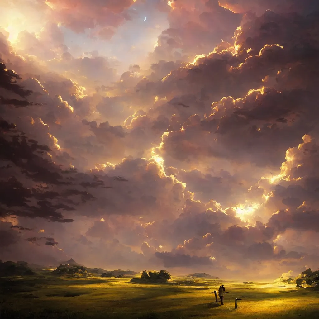 Prompt: a sending down [ of the revelation ] from him who created the earth and the lofty heavens, overdetailed art, by greg rutkowski, by rhads, tornado of flowers, sharp focus