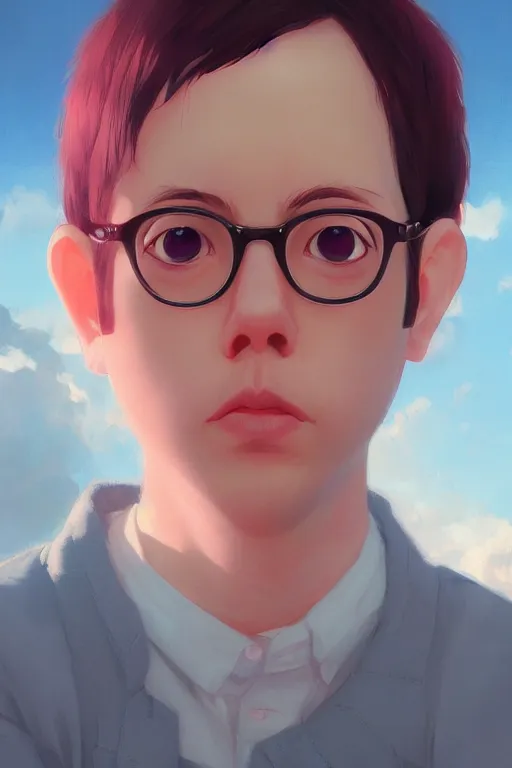 Prompt: a portrait of a cute todd solondz, vivid colors, soft lighting, atmospheric, cinematic, moody, in the style of ilya kuvshinov and range murata, krenz cushart, oil on canvas, 8 k