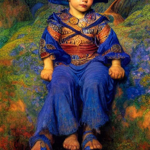 Prompt: portrait of the child of the lost city of the clouds in full regalia, by Annie Swynnerton and Diego Rivera and Tino Rodriguez and Maxfield Parrish, elaborately costumed, rich color, dramatic cinematic lighting, extremely detailed
