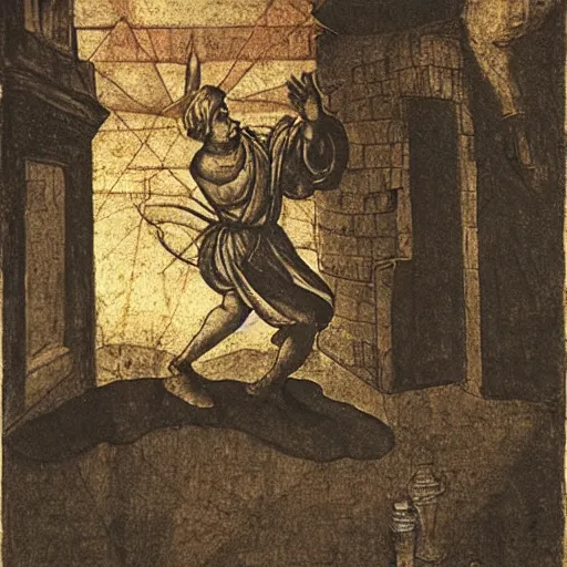 Image similar to genie escapes the lantern by davinci