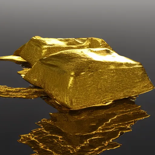 Prompt: water made out of gold, 4k