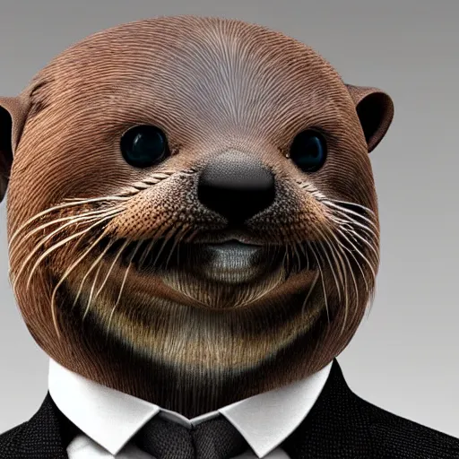 Prompt: humanoid otter in a suit, detailed, featured on artstation, high definition