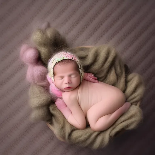 Image similar to beautiful photography of newborn hindi, pastel colors, hyper realistic, 8 0 mm, studio lighting