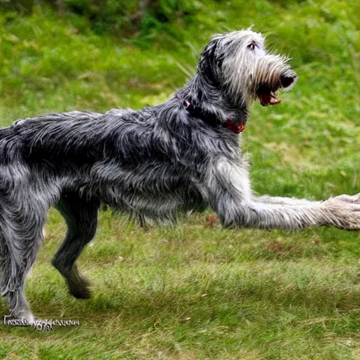 Prompt: Irish wolfhound vs Gamera