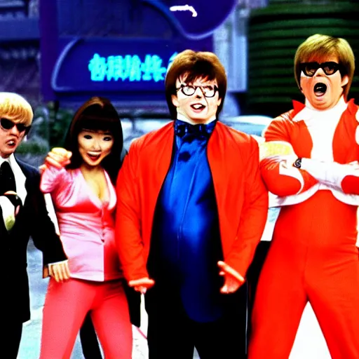 Prompt: Austin powers in china street