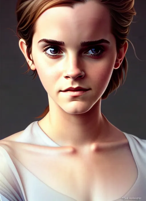 Image similar to cute emma watson, natural lighting, path traced, highly detailed, high quality, digital painting, by don bluth and ross tran and studio ghibli and alphonse mucha, artgerm