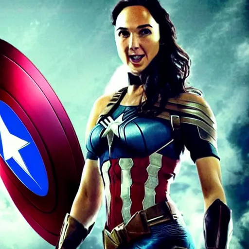 Image similar to gal gadot as captain america