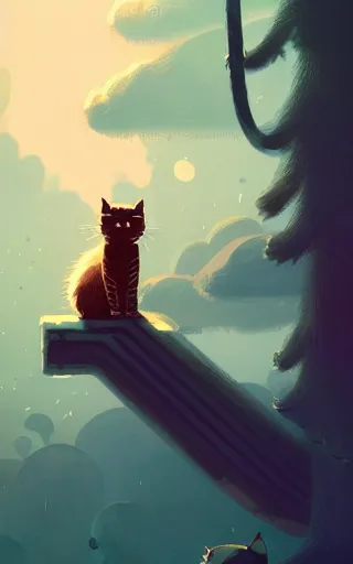 Image similar to cute cat, by victo ngai and andreas rocha and greg rutkowski, trending on artstation, unreal engine, 8 k hd wallpaperjpeg artifact, blur, artfact