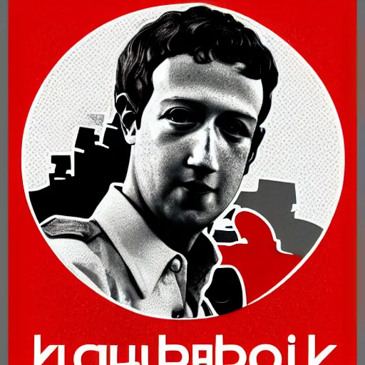Image similar to mark zuckerberg, communist propaganda poster style, digital art, 8K HD