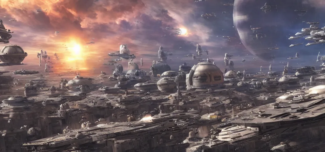 Prompt: Realistic panoramic photo of Coruscant Star Wars