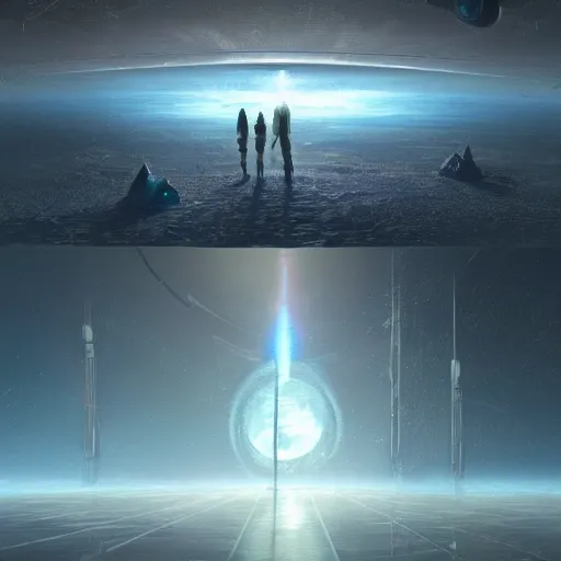 Image similar to in the oxidized futuristic interior of a tin can floating in orbit round the planet looking through the window there is the pale blue dot, the shrinking blue orb. aleksi briclot paul chadeisson marc simonetti pablo carpio raphael lacoste hitchhiker's guide to the galaxy