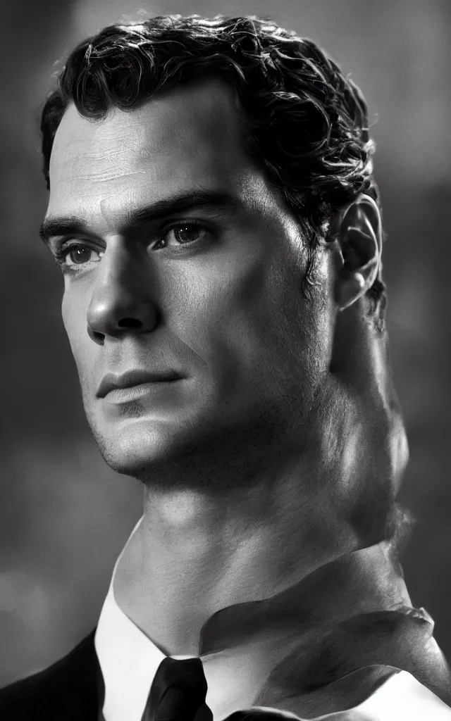 Image similar to henry cavill in the role of james bond, by barret frymire, cinematic, moody lighting, cinematic lighting