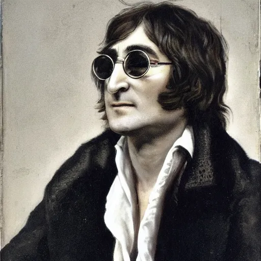 Prompt: romantic era portrait of john lennon