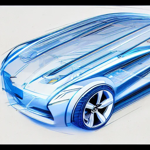 Prompt: blueprint for an advanced car, concept art, digital sketch, 4 k, hd