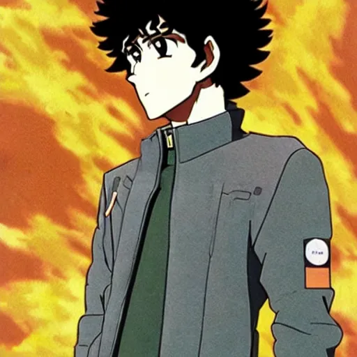 Image similar to spike spiegel wearing techwear, anime