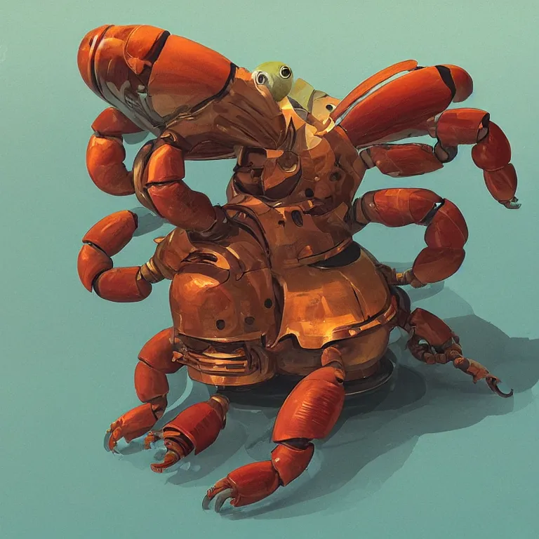 Image similar to robotic hermit crab, by Simon Stålenhag, concept art, Hugo award winner