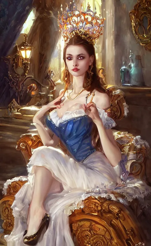 Image similar to Alchemist Princess. by Konstantin Razumov, horror scene, highly detailded