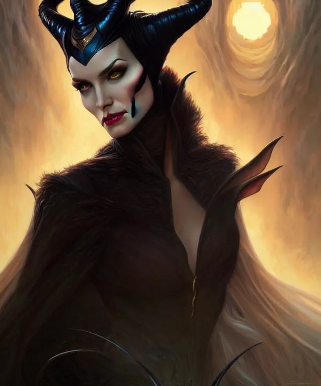 Prompt: maleficent, amber eyes, face, long hair, fantasy, intricate, elegant, highly detailed, digital painting, artstation, concept art, smooth, sharp focus, illustration, art by artgerm and greg rutkowski and alphonse mucha
