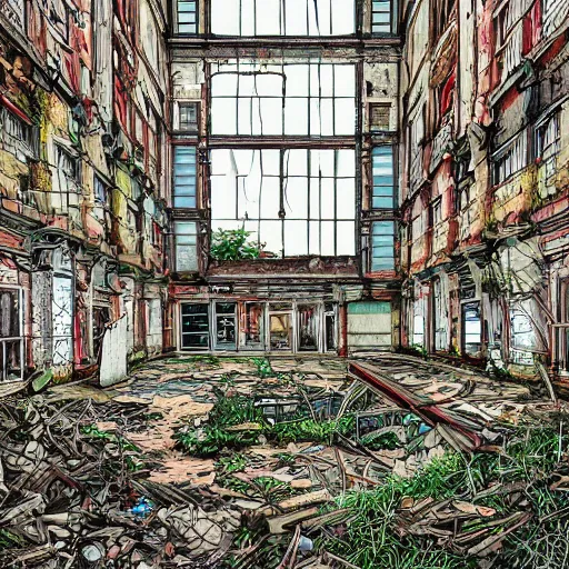 Prompt: highly detailed landscape of ( abandonned ) hospital, urbex, urban exploration by james jean, by rossdraws, frank franzzeta, mcbess