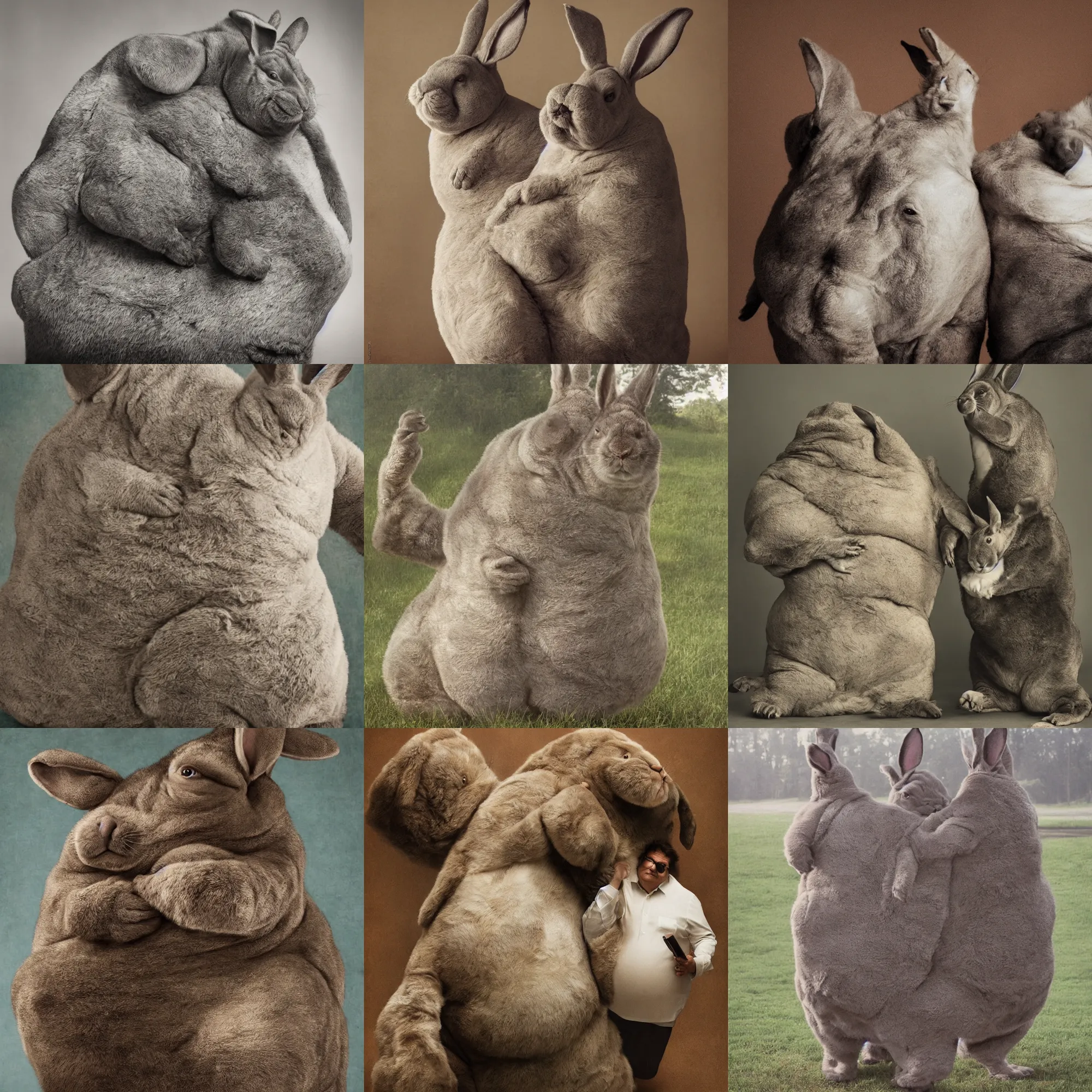 Prompt: Candid portrait photograph of Big Chungus, taken by Annie Leibovitz