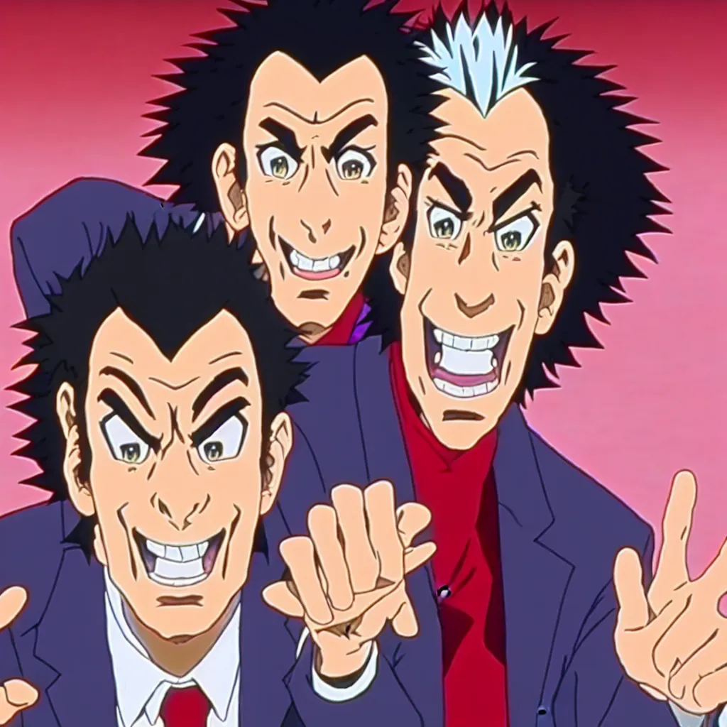 Image similar to michael richards stand up in the style on anime