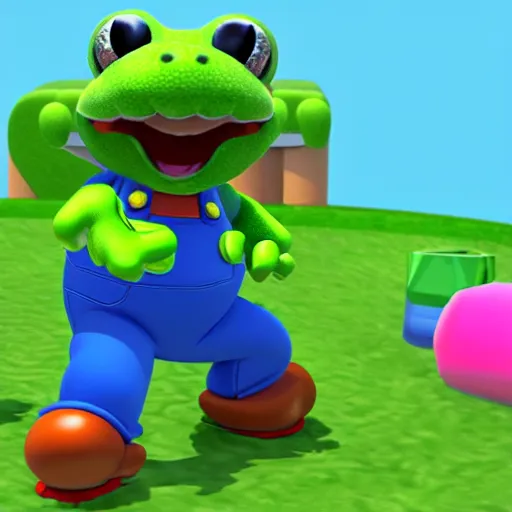 Image similar to mario as frog