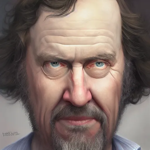 Image similar to hyperrealisticdetailed matte portrait painting of Gene Belcher by andreas rocha and john howe and Martin Johnson