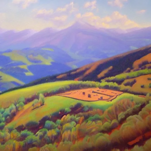 Image similar to beautiful painting of bishop hill by olaf means