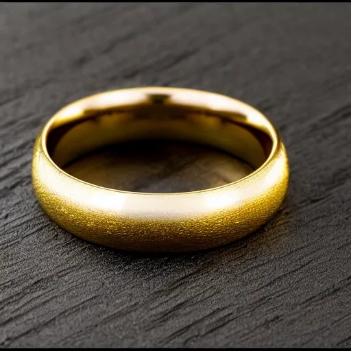 Image similar to very thin gold wedding ring, water texture on the ring, white background