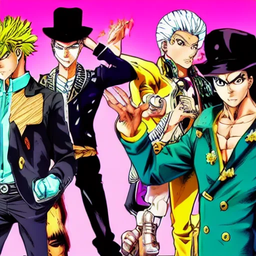 Prompt: jojo's bizarre adventure