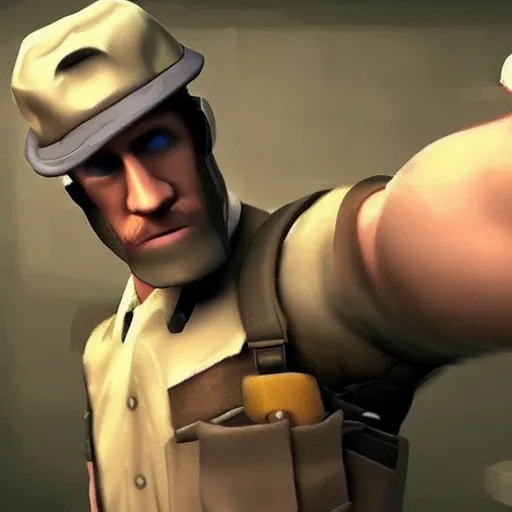 Image similar to Film still of Ryan Reynolds, from Team Fortress 2 (2007 video game)