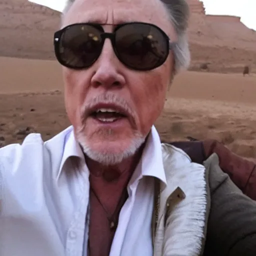 Prompt: christopher walken taking a selfie in egypt, hd 4 k photo