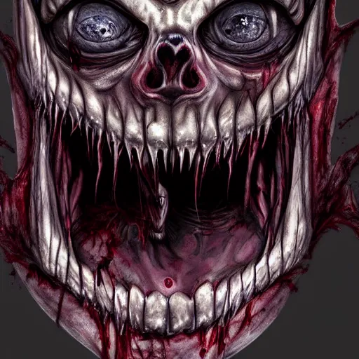 Image similar to demonic chivauva, zombie face, glowing eyes, mouth full of wierd tooth, hyper realistic, realistic lighting, full of details, horror, night time, scary, demonic