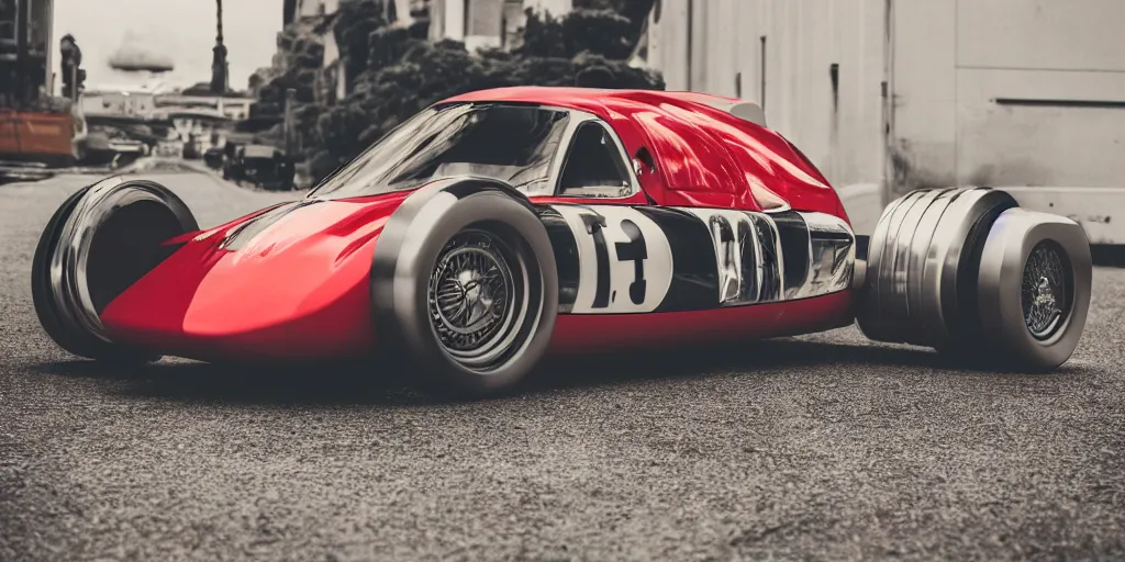 Image similar to a super hyper vintage modern racing hyper retrofuturistic car, car design, vehicle, car photography, 4 k