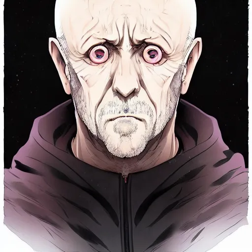 Image similar to portrait of mike ehrmantraut, anime fantasy illustration by tomoyuki yamasaki, kyoto studio, madhouse, ufotable, comixwave films, trending on artstation