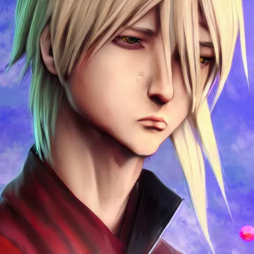 Prompt: Thancred Waters, Anime, realistic, vibrant colors, in style of WLOP, 8k, trending on artstation