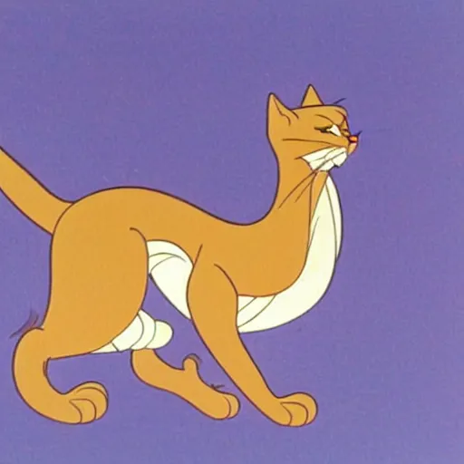 Prompt: 1990 Disney animation cel still of a royal cat