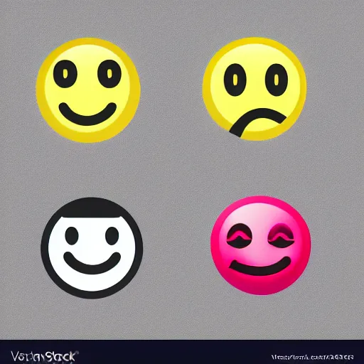 smiling emoji, red, threatening, minimalistic, Stable Diffusion