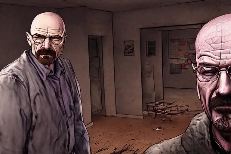 Prompt: Walter White as a character in the video game Dead by Daylight,