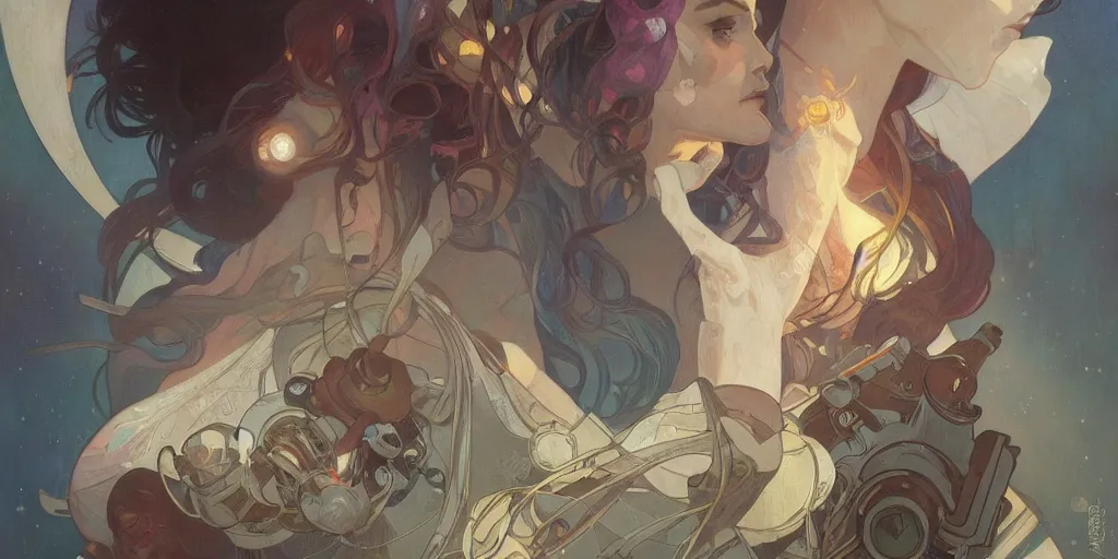 Prompt: univers is a palce of doom, muted colours, alphonse mucha, greg rutkowski, trending on artstation, artgerm, breathtaking, sharp focus, smooth, mark arian, award winning, highly detailed 4 k art