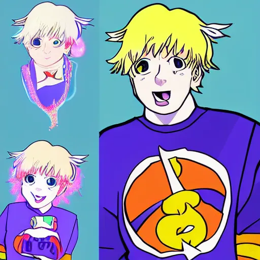 Image similar to boris johnson wearing a sailor moon costume in the style of sailor moon the anime, digital art, colourful, sparkly