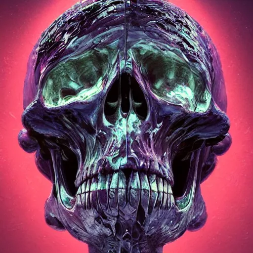 Image similar to portrait_of_a_melting_skull._intricate_abstract._intricate_artwork._by_Tooth_Wu_wlop_beeple_dan_mumford._octane_render_trending_on_artstat